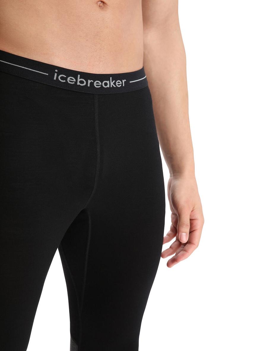 Icebreaker 200 ZoneKnit™ Merino Férfi Leggings Fekete | HU 1121DFMN